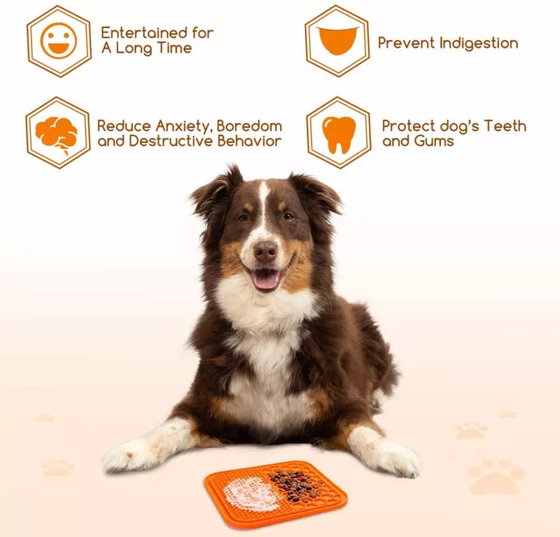 Mat For Dogs Cats Slow Food Bowls New Pet Dog Feeding Food Bowl Silicone Dog Feeding Lick Pad Dog Slow Feeders Treat Dispensing